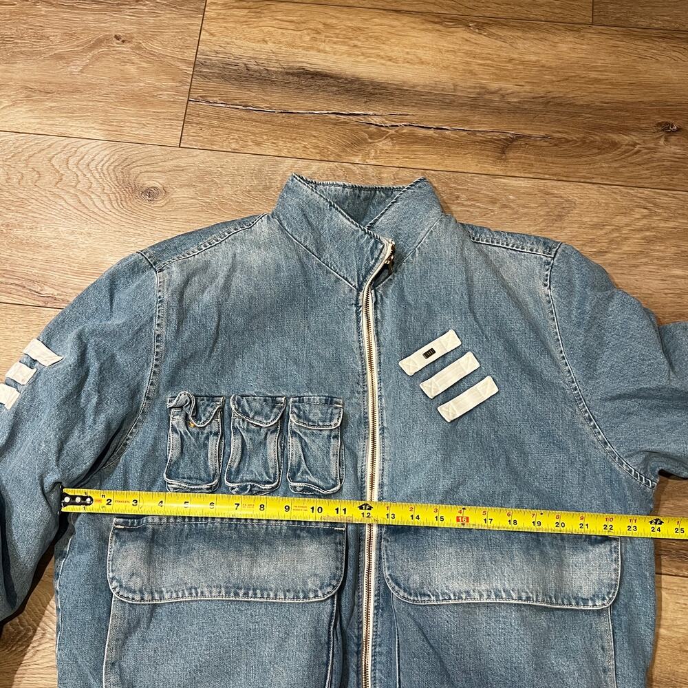 KITH Men's Denim Aviation Bomber Jacket Size L In Hosu 2.0 Wash - Picture 7 of 14